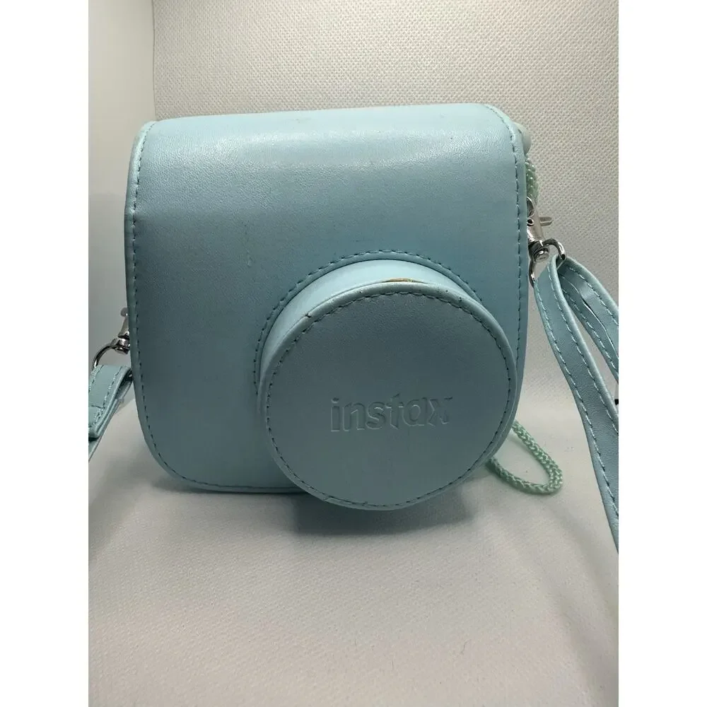 FUJIFILM Instax Mini 8 Blue Instant Film Camera Retro Cam w Strap And Case